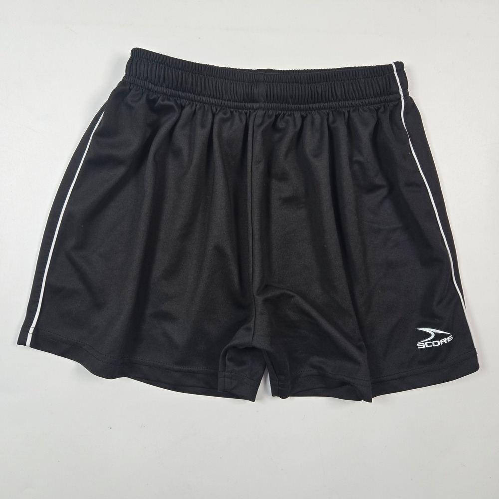 Score Sports Boys‎ Soccer Shorts Black White Youth Medium YM Athletic Gym